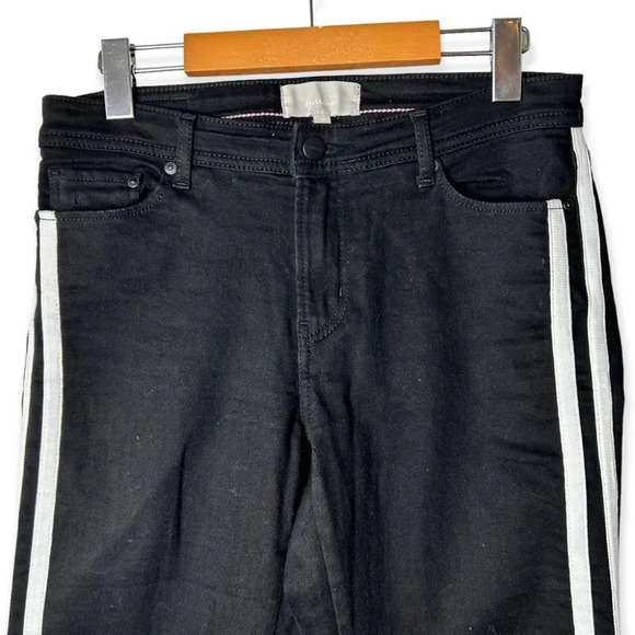 InWear Cropped Kickflare Black Jeans w White Double Side Stripes - Picture 4 of 8